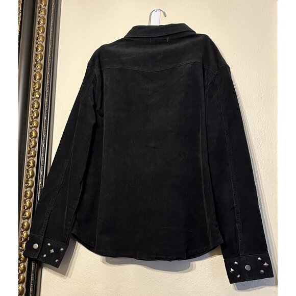 NWOT Angel + Premium Women's Black Corduroy Studded Jacket XL - Picture 4 of 8